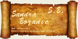 Sandra Božanić vizit kartica